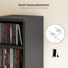 Set di 2 Scaffalature Espositive per CD a Torre con Ripiani Regolabili, Nero
