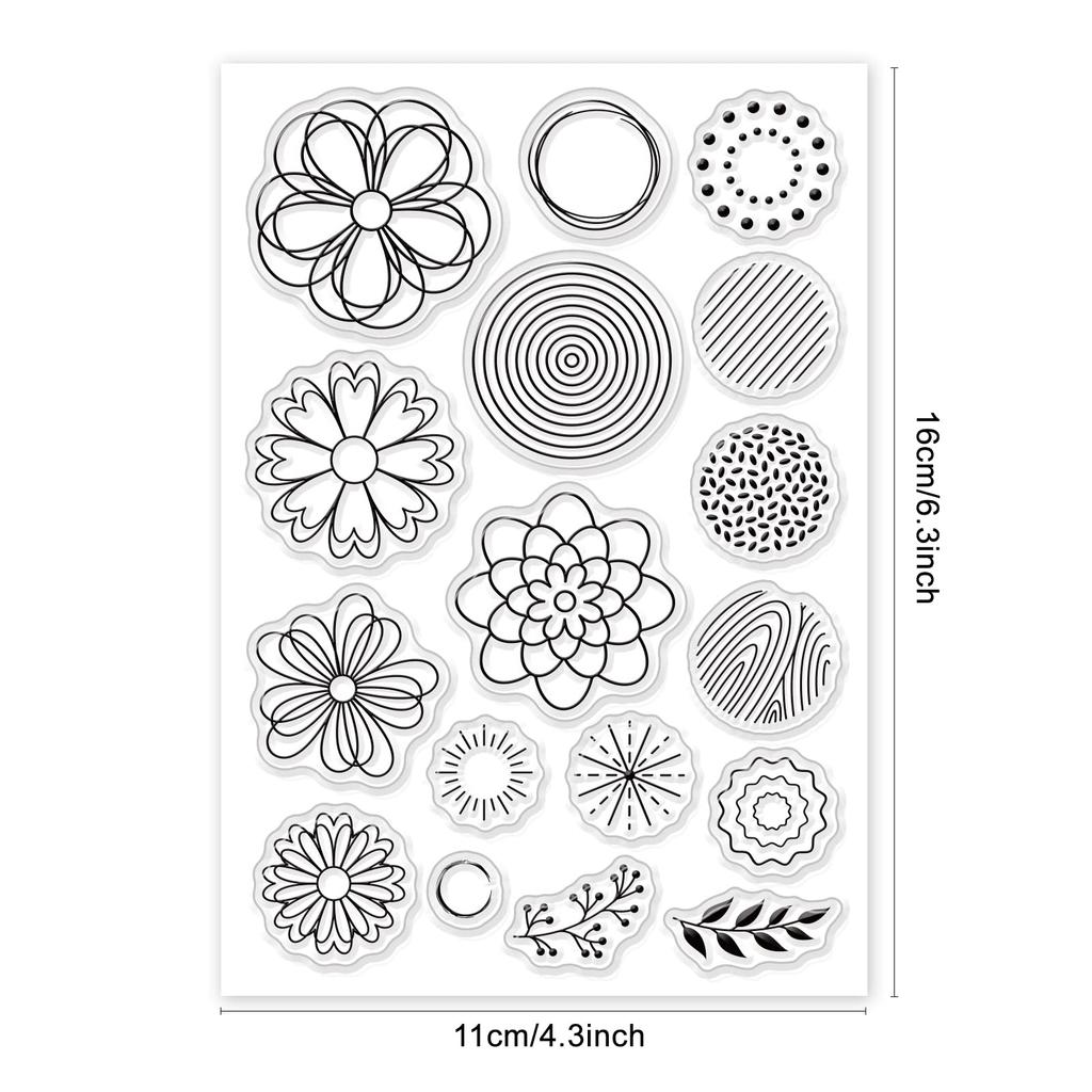 BENECREAT Clear Silicone for and Albums Stamp, Stamp, Flower, Round, Transparent, Planners, Seals, Scrapbooking, Calendars,