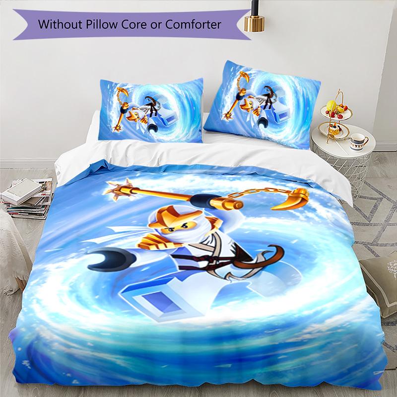 Ninja 3pcs Bedding Set Duvet Cover Closure Includes 1 Duvet Cover & 2 Pillowcases for All Seasons Bedroom Home Dorm Decor