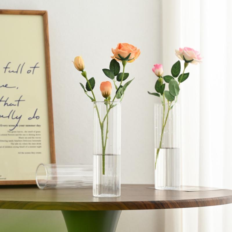 Clear Straight Plastic Vase, Tabletop Centerpiece For Fresh Flowers, Hydroponic Plants, And Florist Shop Floral Display