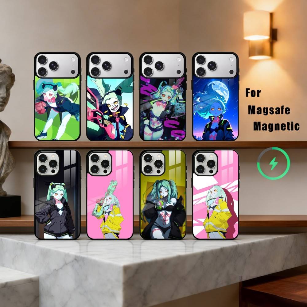 C-Cyberpunk-K R-RebeccaS Phone Case For iPhone17,16,15,14,13,12,11 Plus,For Magnetic Wireless Charge Cover