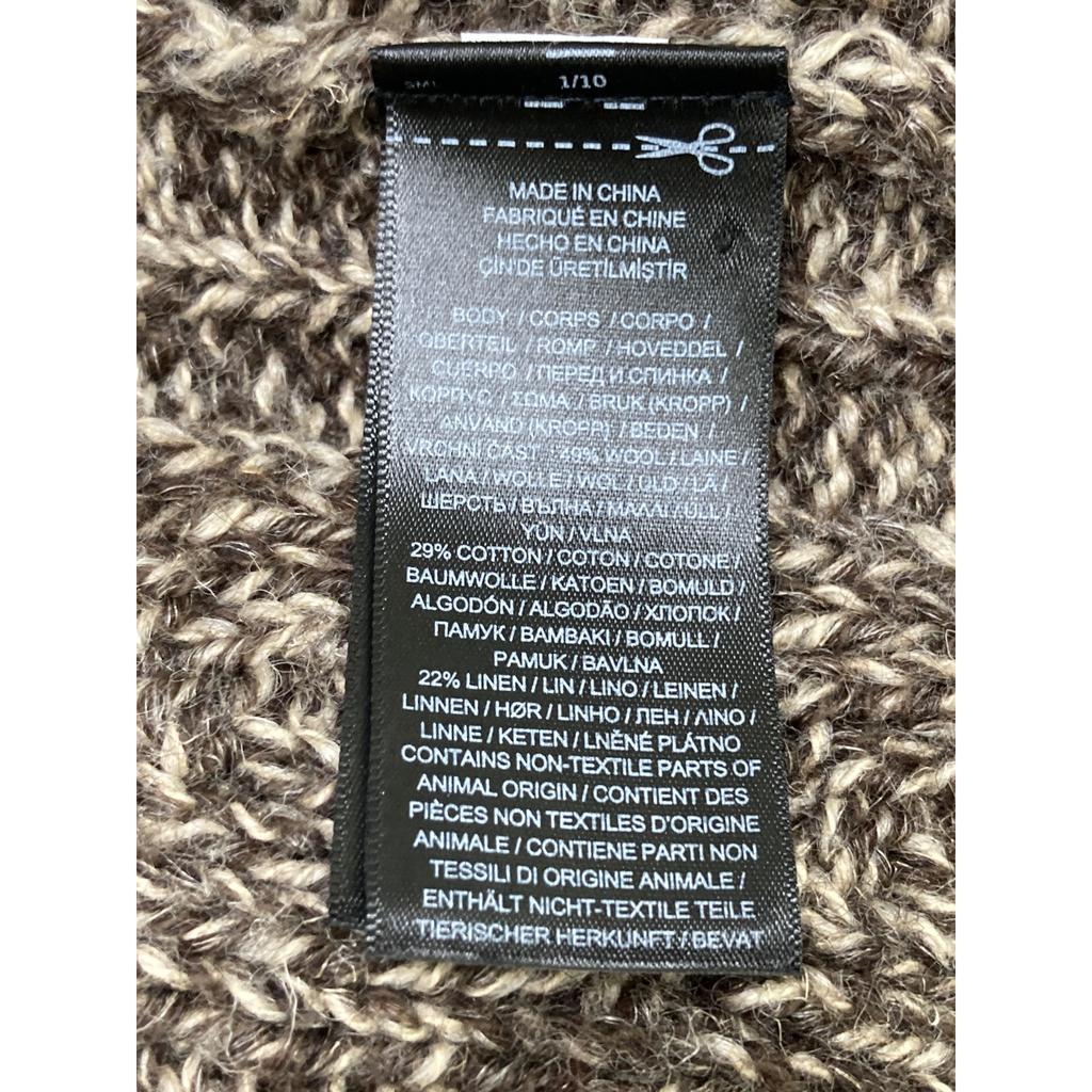 RRL Brown wool x cotton x linen shawl collar cable knit cardigan Jacket XL BrownUsed