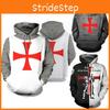 Vibrantly Designed Unisex Knights Templar Cosplay 3d Print Pullover Casual Sweater