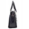 Elegant Handbag With A Crocodile Snake Pattern, Patent Leather