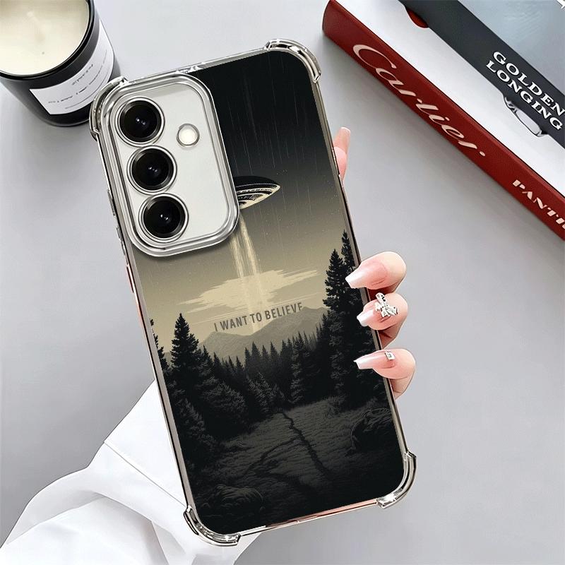 The X Files I Want to Believe Plating Phone Case For Samsung A17 A07 A37 A57 A16 A56 A15 A55 A14 A54 A13 A53 A26 A36 A25 A35 A24