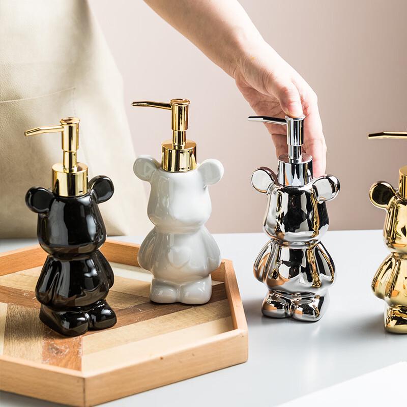 OIMG Ceramic Cartoon Bear Dispenser Bottle