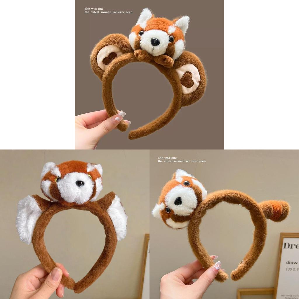 Plush Raccoon Headband Creative Cartoon Animal Zoo Hair Accessory For Kids And Adults