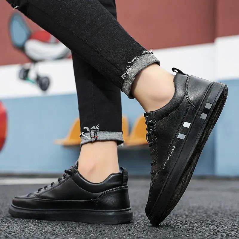 Men's Shoes Spring and Autumn New Fashionable Versatile Thick Soled Board Shoes Business Formal Casual Leather Shoes Work Shoes
