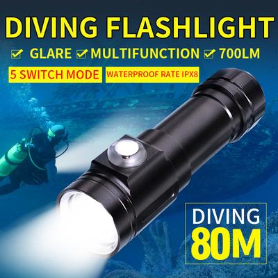 5000LM XM-L2 LED Scuba Diving Flashlight Torch Light Underwater 100m Waterproof