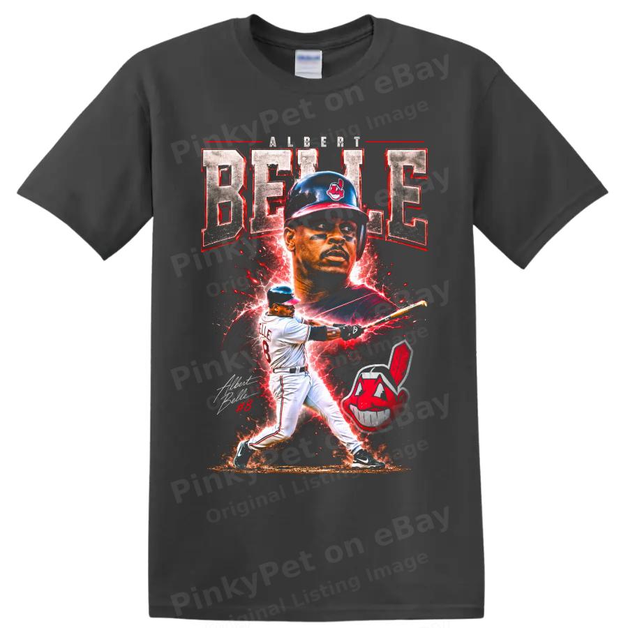 Albert Belle Cleveland Indians Baseball T Shirt Retro Slugger Graphic Tee Art