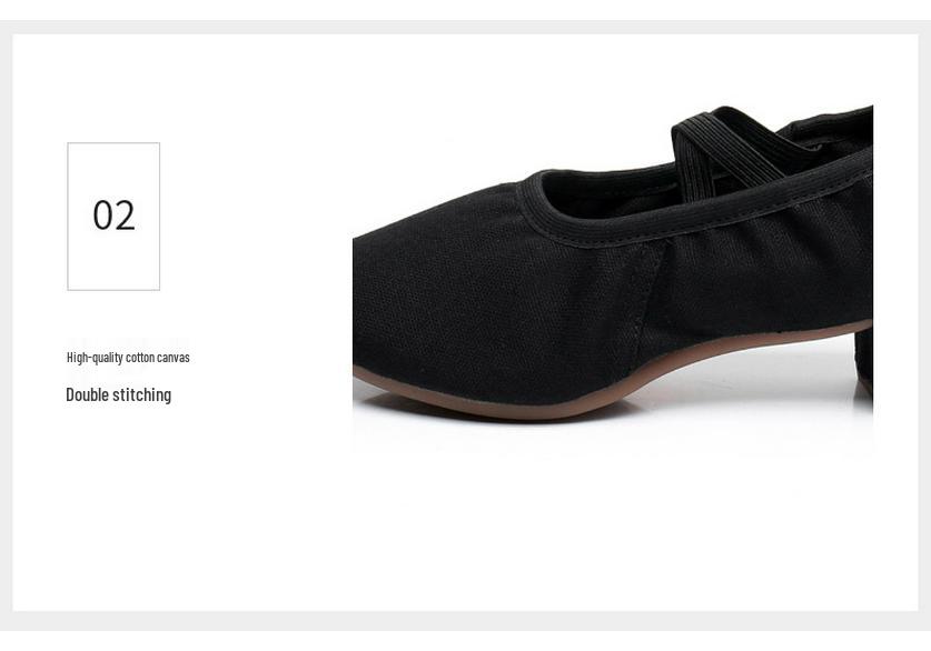 Women's Lace-Free Ballet Heeled Dance Shoes with Soft Sole for Yoga and Classical Dance