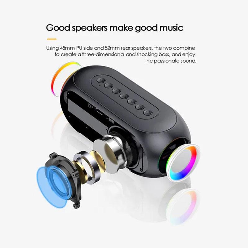 S8 Wireless Bluetooth Speaker Mirror Clock HD Led Multifunction Stereo Speakers Alarm Clock FM Radio TF Card Dual Alarm Clock