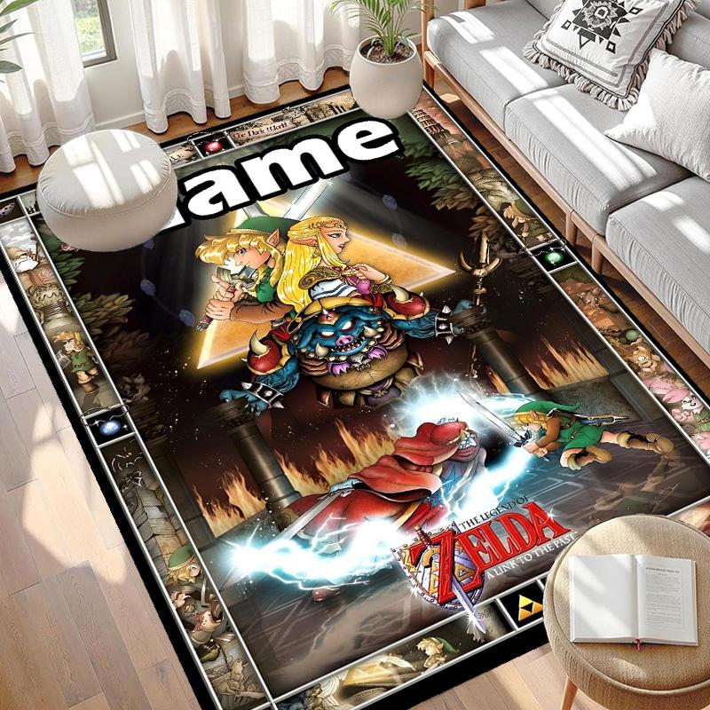 Custom Name Personalized The Legend of Zelda Print Carpet, Versatile Home Decor Rug, for Playroom, Apartment, Balcony, Entryway, Hallway Gift