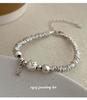 Cui Yan S925 Sterling Silver Korean Style Cat & Fish Wrap Bracelet for Women - Simple, Niche Design, 2025 New Collection.