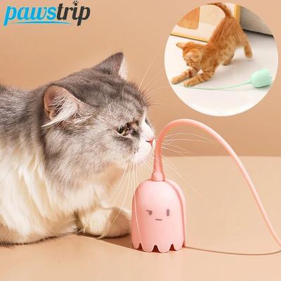Akıllı Kedi Oyuncak Interaktif Pet Oyuncaklar Kediler için Elektrikli Yuvarlanan Top Yavru Oyuncaklar Silikon Döndür Kedi Oyun Oyuncak Evcil Hayvan Kaynağı