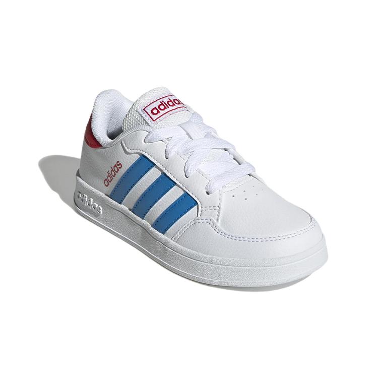adidas Neo Breaknet Synthetic Leather Abrasion Resistant Abrasion Resistant Low Top Skateboard Shoes White Blue Kids' GW2890