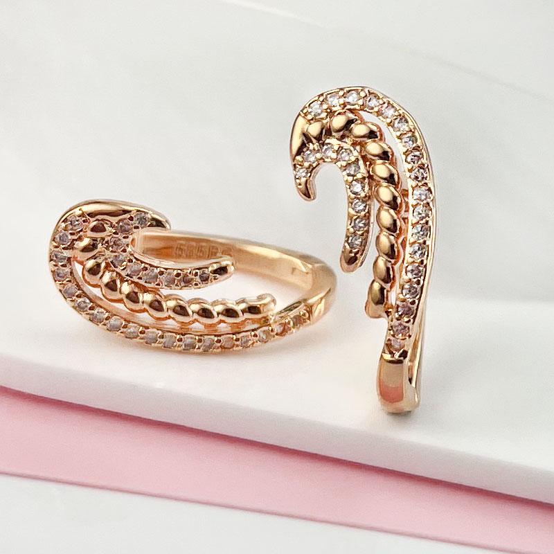 

SIMJOO Стильные серьги с цирконом и кристаллами розового золота в виде крыльев ангела