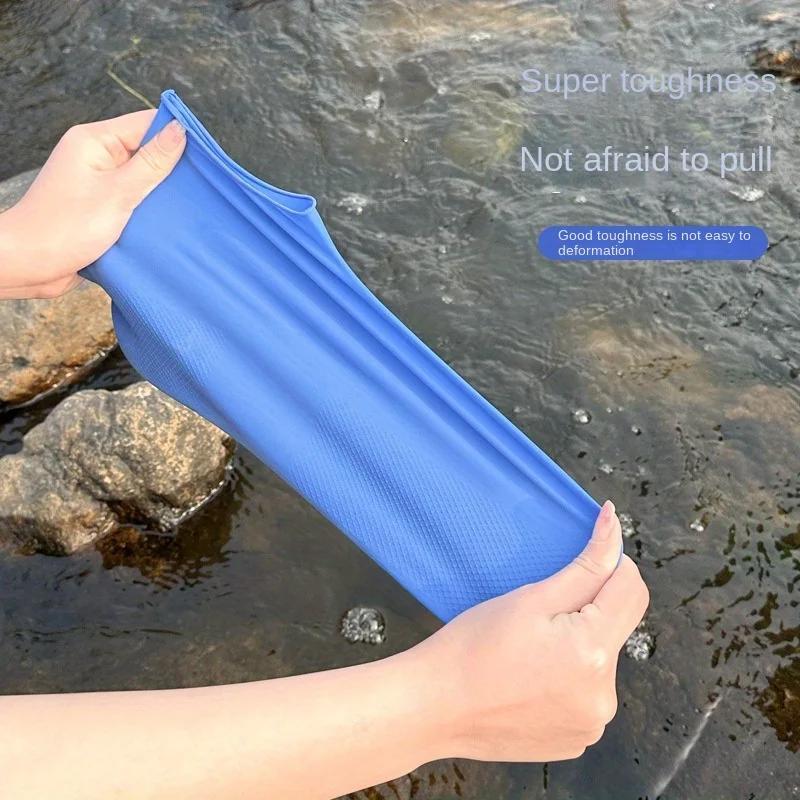 1pair Waterproof Silicone Rain Boot Covers - Reusable, Non-Slip Overshoes for Outdoor Use On Rainy Days