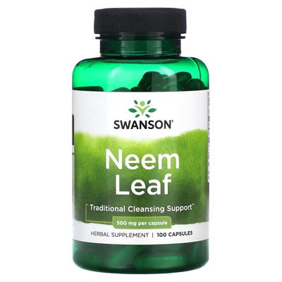 Feuille de Neem, 500 mg, 100 capsules