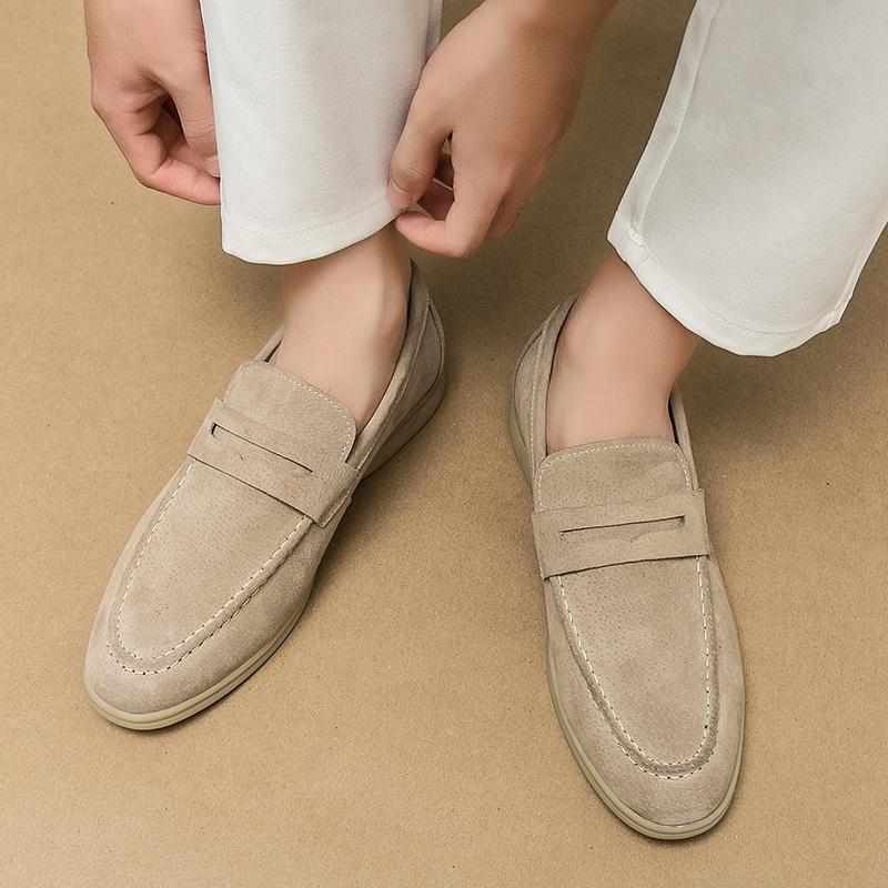 Fashion Men Genuine Leather Loafers Shoes Designer Brand Casual Mocasines Shoes Soft Comfortable Summer New Walking Flats Driving Shoes