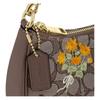 Coach Shoulder Bag Teri 25 Floral Embroidered Zip Closure Detachable Top Hand Strap Signature Jacquard and Smooth Leather Medium Women's Oak