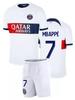 Mbappe PSG Auswärtsfußballtrikot 2023-2024 #7 Champions League Edition Fußballtrikots Trainingsanzug Set