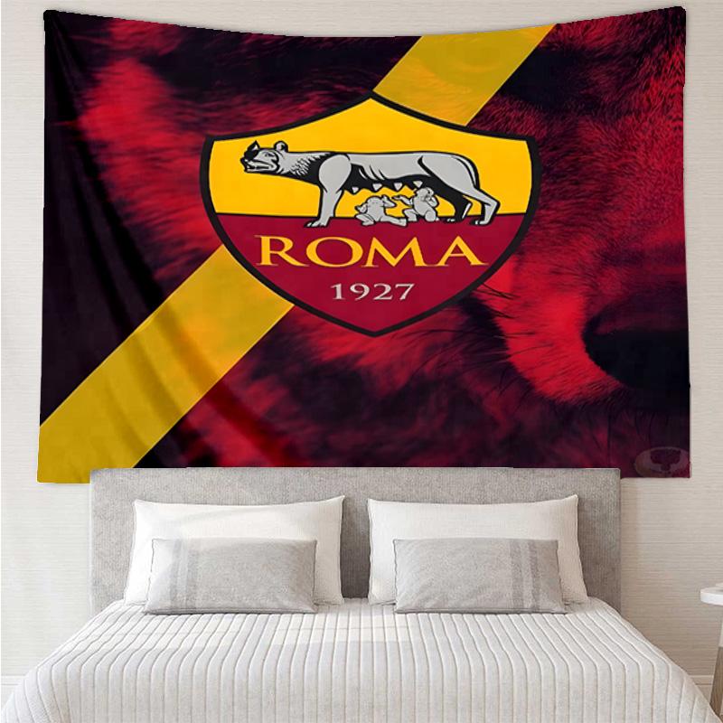 1PC Rome Football club Printed Tapestry Room Decoration Wall Hanging for Living Room Bedroom, dormitory, Birthday and Christmas gifts