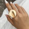 Unique Irregular Big Cuff Rings for Women Open Matte Gold Color Finger Rings Adjustable Jewelry Punk Party Wedding Gifts