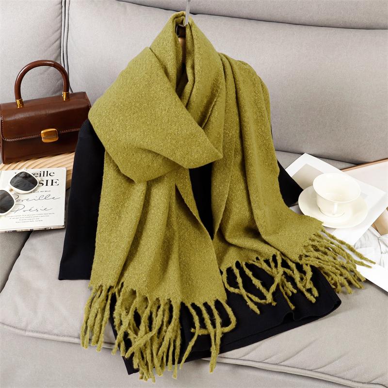 New Winter Scarf For Women Long Warm Cashmere Scarves Hijab Solid Lady Shawl Wrap Female Pashmina Bandana Head Scarfs