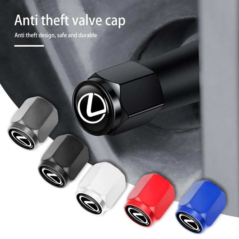 4PCS Car Wheel Tire Valve Stem Cap Airdust Cover Auto Decoration Accessories For Lexus UX250h RX450h RX300 GX470 CT200h RX400h ysbn77