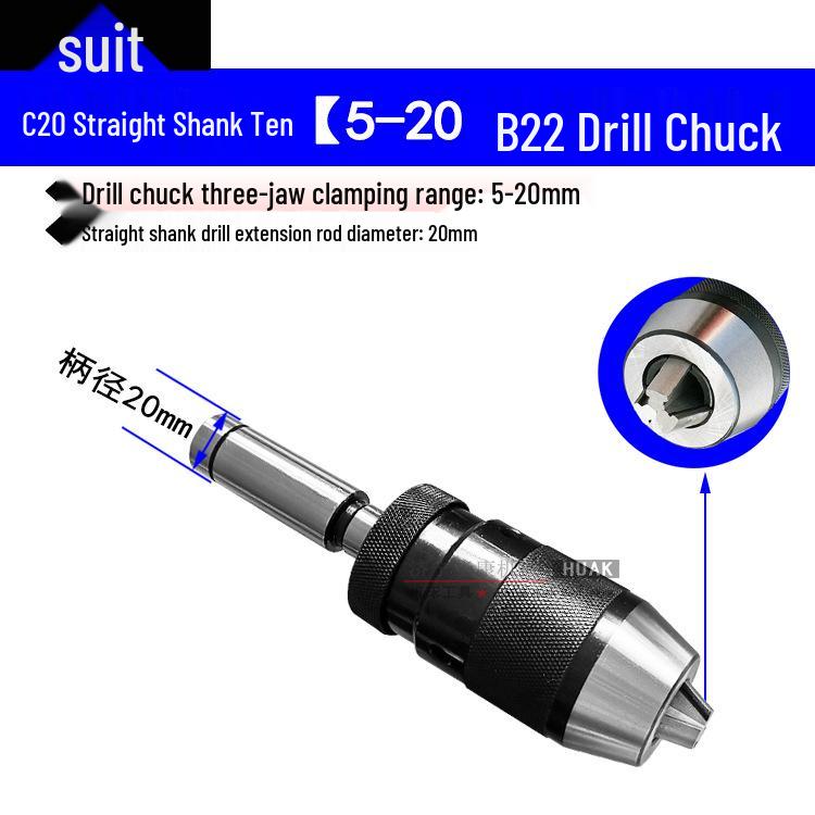 Self-Tightening Self-Locking Drill Chuck 1-13mm/1-16mm with Morse Taper Hole for Drill/Mill Machines