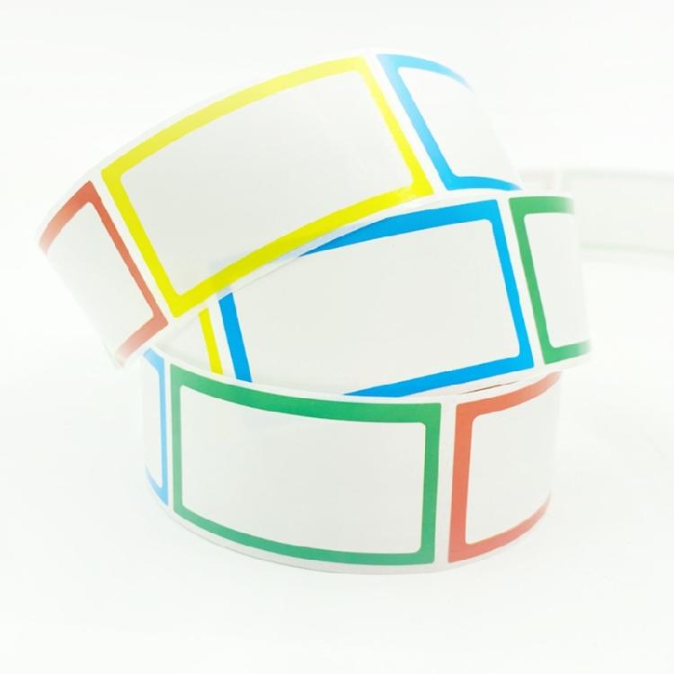 250Pcs Colorful Border Adhesive Name Labels Sticker 1.77x1Inch Clothing Labels for Daycare Kindergarten and School