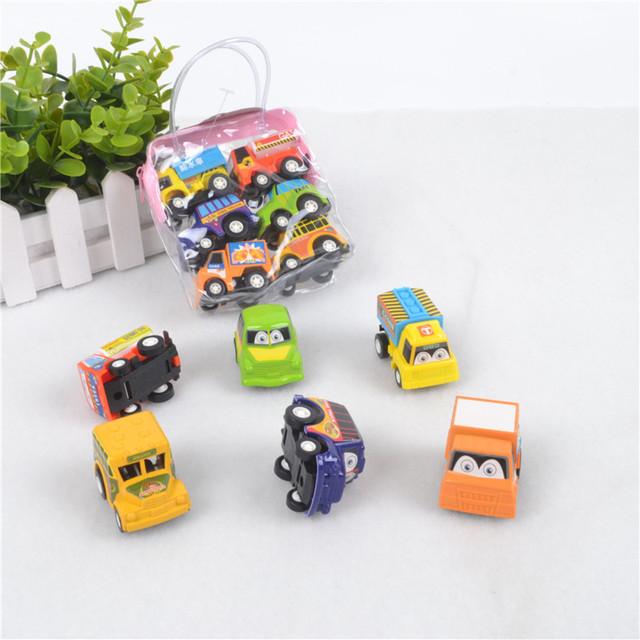 6Pcs Car Model Toy Fire Truck Airplane Police Engineering Model for Boys Christmas Gift Diecast 1/64 Voiture Pull Back Car Toys
