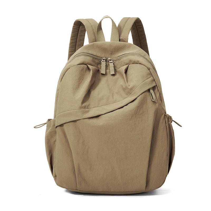 Ultra-leichter Damen-Nylon-Rucksack im koreanischen Stil - Großes Fassungsvermögen, Vielseitig, Einfarbige Ausführung für den täglichen Weg