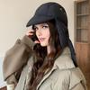 Chapéu Lei Feng Cor Sólida Outono Inverno Chapéu de Penas Design à Prova de Vento Fivela Ajustável Touca para Clima Frio
