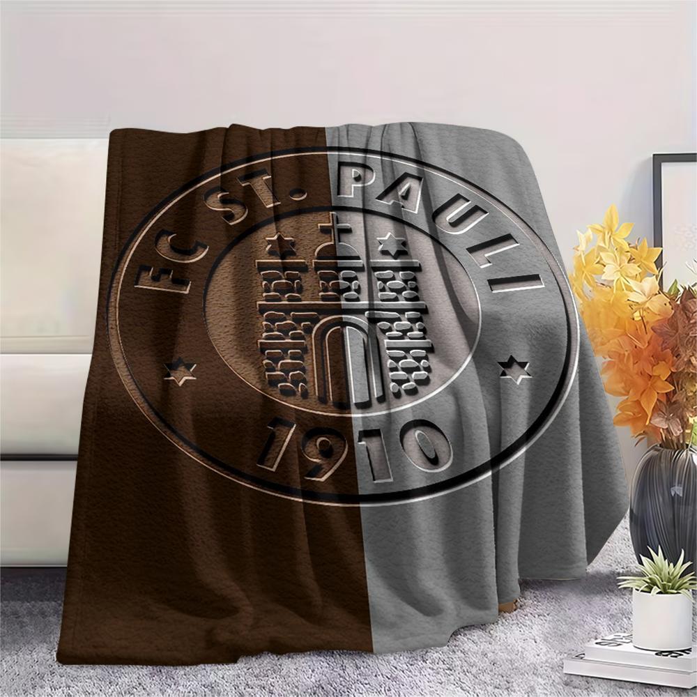 1Pc St. Pauli FC Print Flannel Blanket, High quality Comfortable for All Seasons, Home Decor, Warmth and Comfort, Perfect for Christmas GiftS