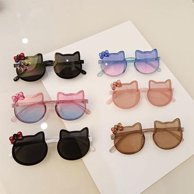 Kinder UV400 zonnebril schattig kattenframe buitenstrand All-Match anti-blauw licht zonnebril voor peuter jongens meisjes