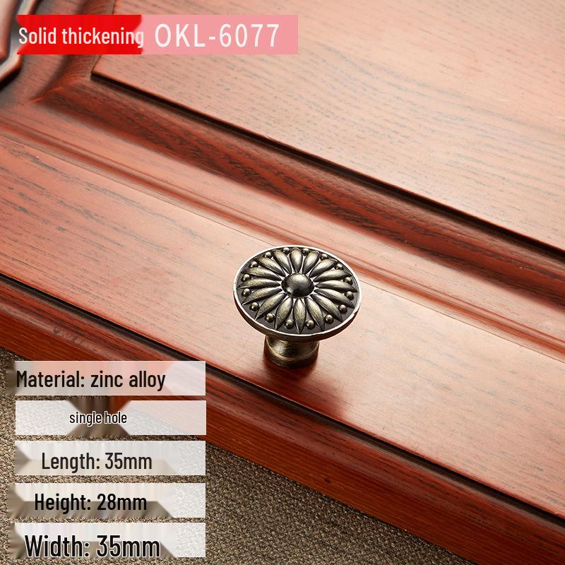 Tragatoare clasice europene din cupru antic pentru dulapuri de bucatarie si garderobe in verde si rosu