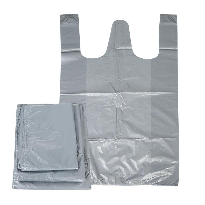 

10pcs-Large Clothing Packaging Plastic Bag, Portable Silver-gray Thickened Extra-large Plastic Bag, Quilt Moving Storage Bag. 75x110cm