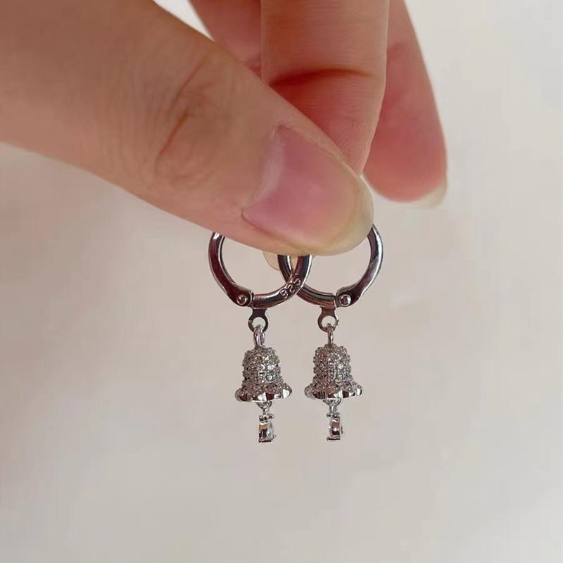 Diamond-Encrusted Water Drop Lily Of The Valley Ear Buckle Gentle Lady Temperament Smart Zircon Flash Diamond Wind Chime Earrings Women