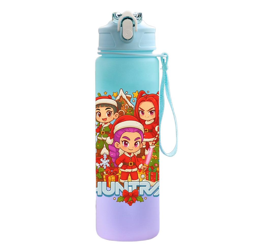750Ml Water Bottle Cartoon Christmas K-Pop Demon Hunters Printed Large Capacity Drinking Cup Portable Outdoor Sports Water Cup Children Kid Gift