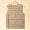 Autumn and Winter Light Down Coat Women's Vest Season Latest Crew Neck Jacket