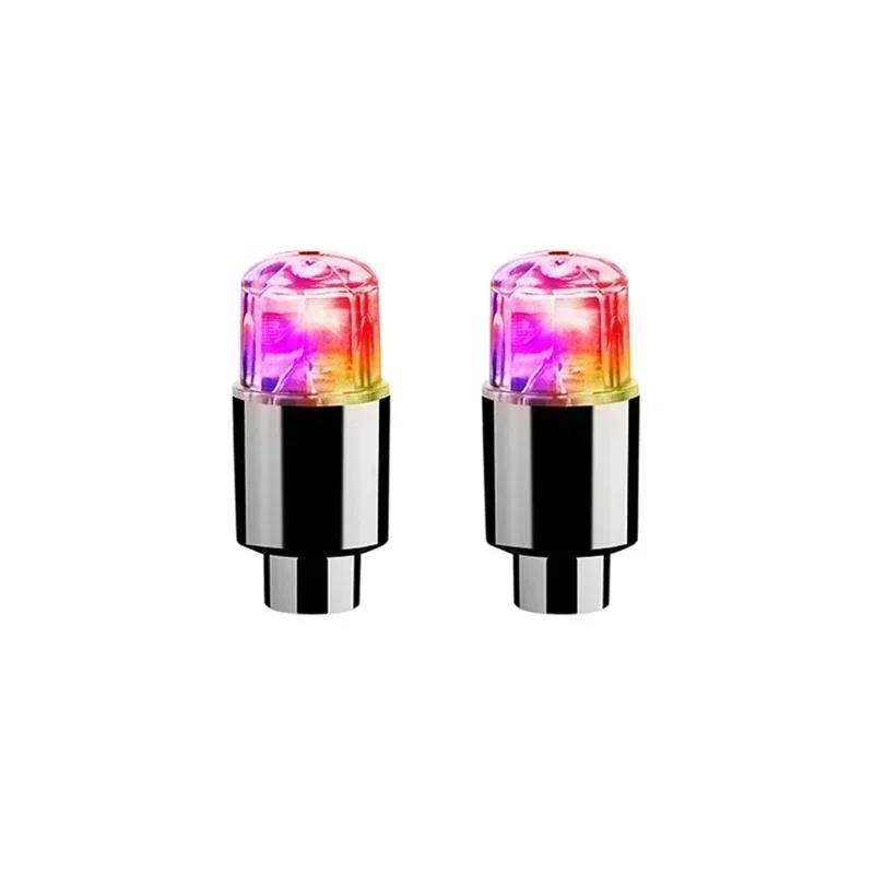 LED Tire Lights Cap Car Tire Valve Cap Lights Multi-Color Flash Durable For Car Moto Bicycles Electric Vehicles Tire Valve Cap Valve Stems 1