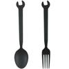 Nagao Prospec Spanner Spoon and Spanner Set of Made In Japan Fork, Black, 2,