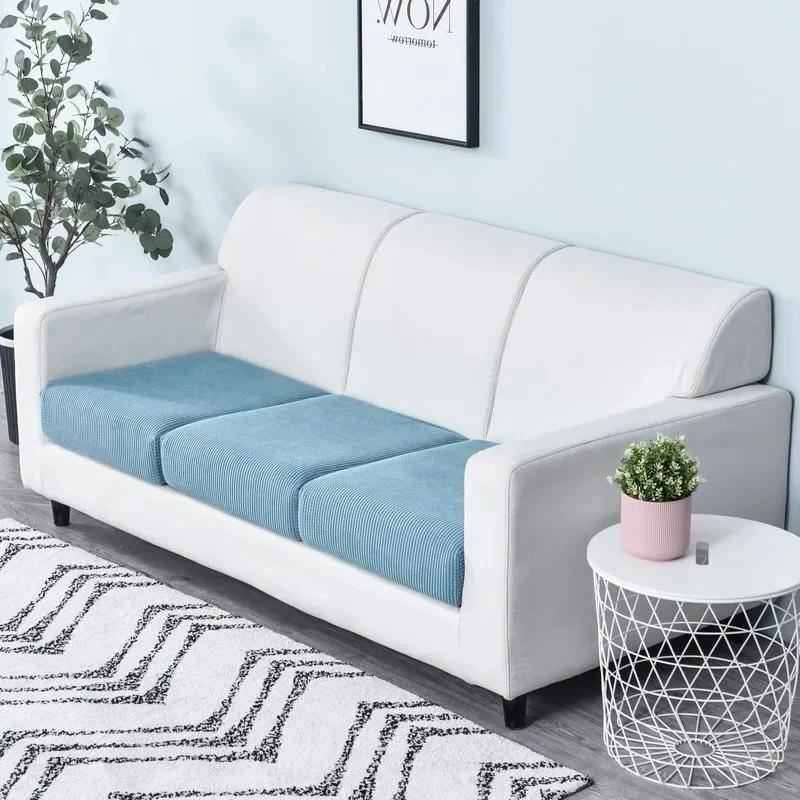 

Jacquard Sofa Cushion Cover Elasticity All-season Universal Shower Cap Design for Easy Installation Suitable for All Occasions S небесно-голубой