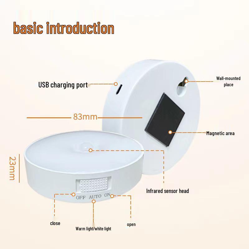 USB Rechargeable Motion Sensor Night Light for Bedroom, Stairway, and Corridor