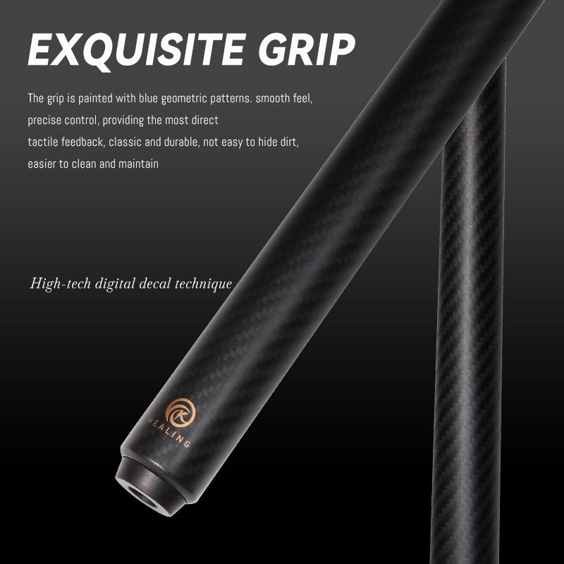 OKHEALING 3 Pieces Break-Jump Cue 12.9mm Tip 147cm/58inch Length 20~22oz Weight Uni-loc Joint Carbon Fiber Billiard Sticks, Matte Black
