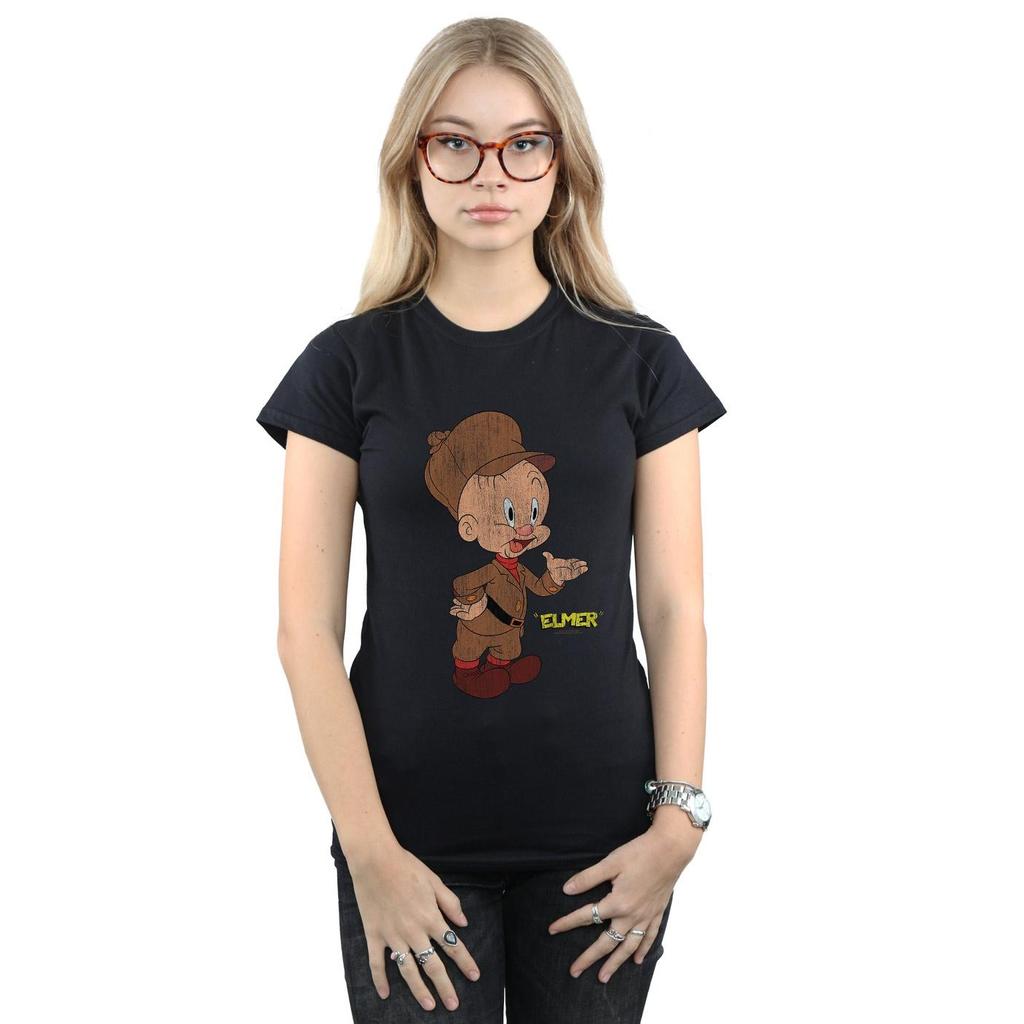 Looney Tunes Womens/Ladies Elmer Fudd Distressed Cotton T-Shirt