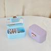 Portable Mini Jewelry Storage Box With Mirror Home Travel Earrings Necklace Storage Case For Women Ring Organizer Display Case