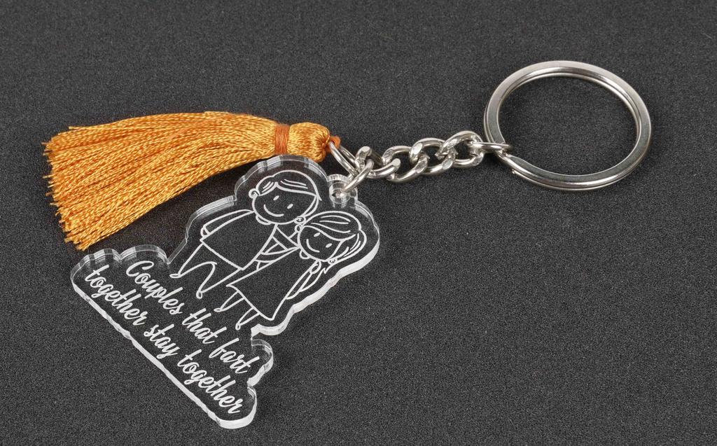 Inkdotpot Funny Keychain Couples That Fart Together Stay Together Acrylic Engraved Keychain Funny Couples Keyring Novelty